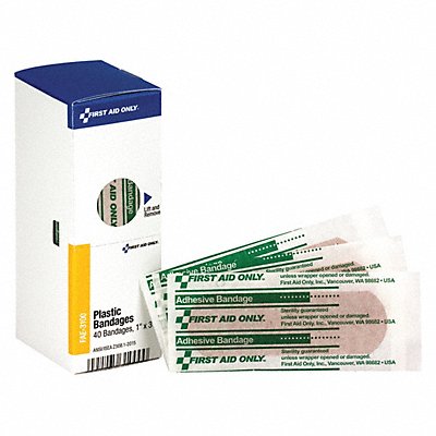 FIRST AID ONLY FAE3100 Strip Bandages 3x1 Plastic PK40