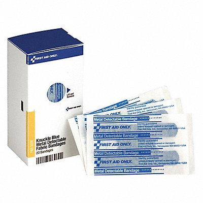 FIRST AID ONLY FAE3030 Knuckle Bandage Metal Detect 3x1.5 PK20