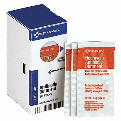 FIRST AID ONLY FAE7040 Topical Antibiotic 0.9g Packet PK20