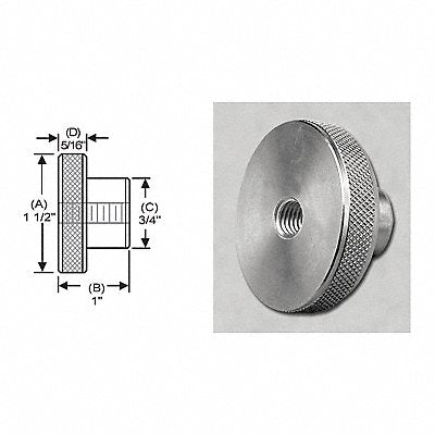 S  W MANUFACTURING WTRT025 Knrl Knob Tap Thru SS 5/16-18 .1.5 Dia