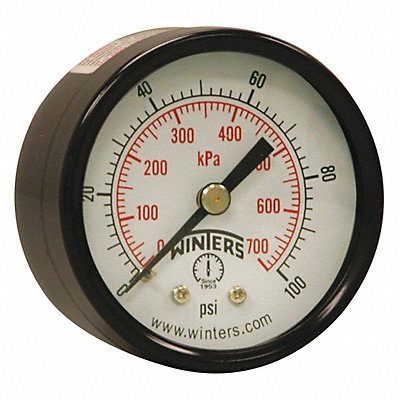 WINTERS PEM1407 Economy 2 0-100 psi/Kpa 1/4 Npt Back