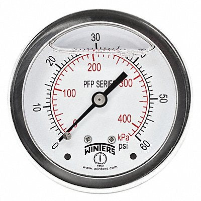 WINTERS PFP923 Filled Ss/Ss Gauge2.5 1/4 Cb 60 psi/Kpa