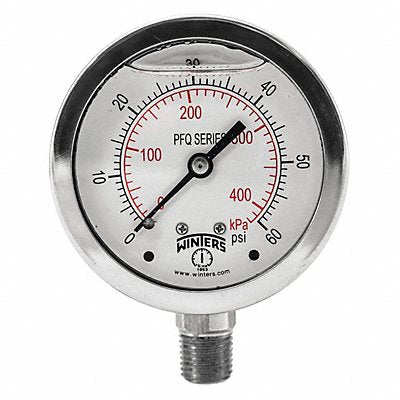 WINTERS PFQ120 Qual. Ss/Ss Gauge 2.5 1/4 Lm 60 psi/Kpa