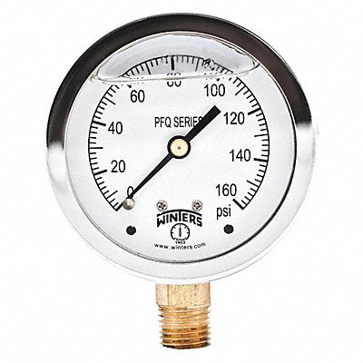 WINTERS PFQ805R1 Qual Ss/Br Gauge 2.5 1/4Lm 0-160Psi