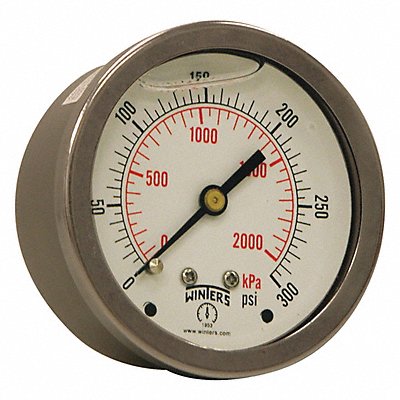 WINTERS PFQ907 Qual Ss/Br Gauge 2.5 1/4Cb 0-300Psi/Kpa