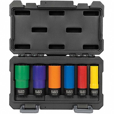 KLEIN TOOLS 66033 Coated Socket Set 12-Point 6-Piece