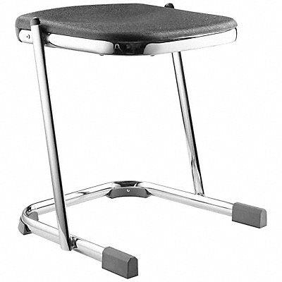 NATIONAL PUBLIC SEATING 6618 Square Stool Sled-Base Legs Chrome 18 H