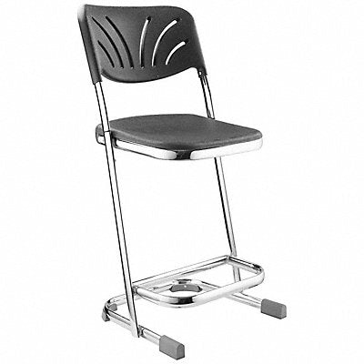 NATIONAL PUBLIC SEATING 6622B Square Stool Sled-Base Legs Chrome 35 H