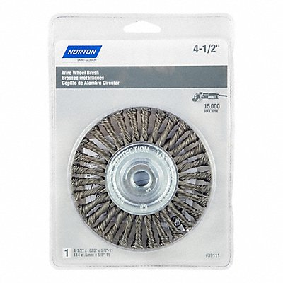 GRAINGER 66252839111 Wire Wheel Brush Twisted Carbon Steel