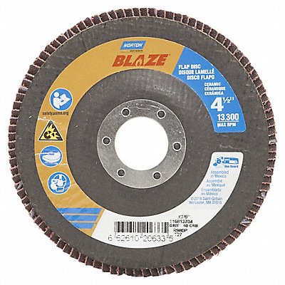NORTON 66261020633 Flap Disc Ceramic Type 27 4 1/2 dia