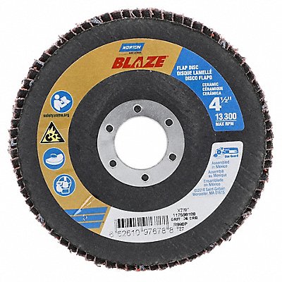 NORTON 66261097678 Flap Disc Ceramic Type 27 4 1/2 dia