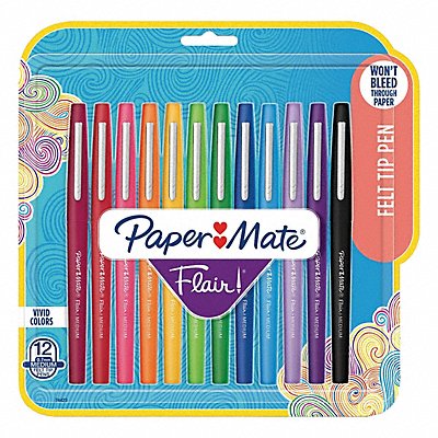 PAPER MATE 74423 Pen Set Assorted Felt-Tip PK12