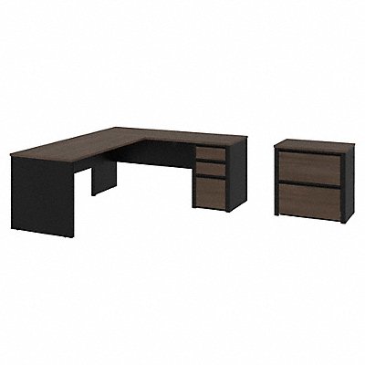 BESTAR 93883000052 L Shaped Desk with Storage