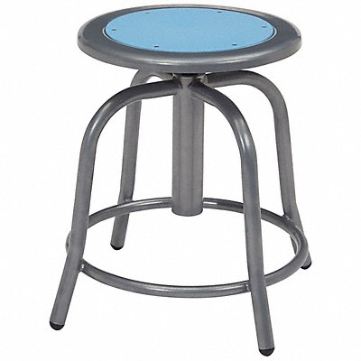 NATIONAL PUBLIC SEATING 680502 Adjustable Stool Blue Seat Gry Frame 18 H