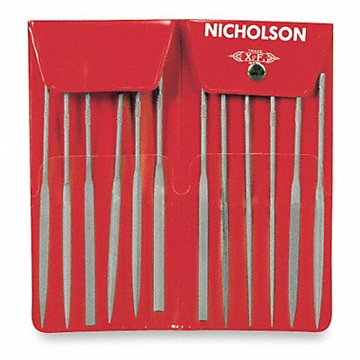 NICHOLSON 37398 Needle File Set Swiss 5-1/2 in L
