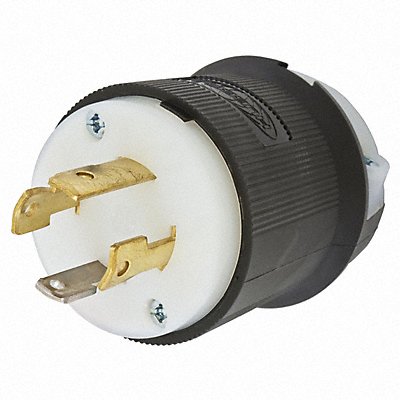 HUBBELL HBL2711 Locking Plug Strt 30 A Blk White Nylon 4Blds