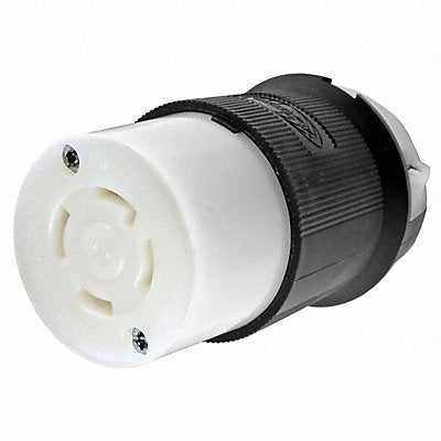 HUBBELL HBL2713 Locking Connector Strt 30 A Blk White Nyl L14-30R