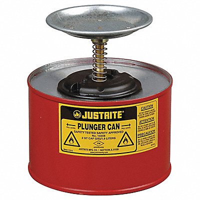 JUSTRITE 10208 Plunger Can 1/2 galGalvanised Steel