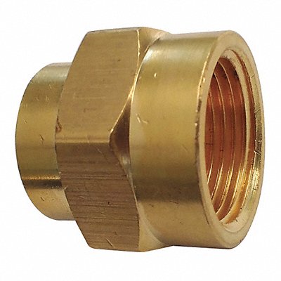 GRAINGER 6AYR7 Reducing Coupling Brass 3/4 x 1/2 in