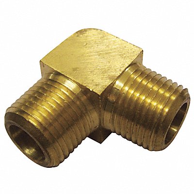 GRAINGER 6AYT3 90 Elbow Brass 1/4 in Pipe Size MNPT