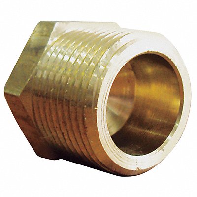 GRAINGER 6AZA7 Hex Head Plug Brass 3/8 in MNPT 10 PK
