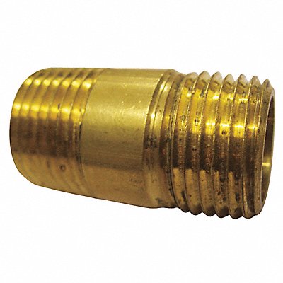 GRAINGER 6AZE7 Long Nipple Brass 1/2 x 2 In PK10