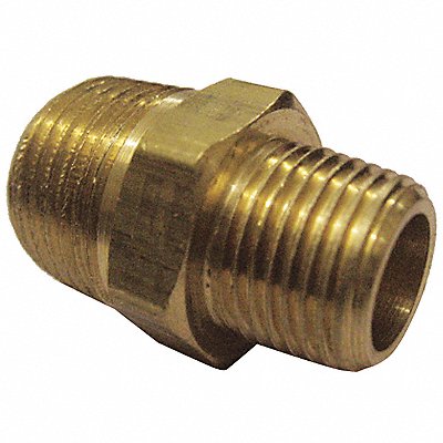 GRAINGER 6AZF0 Hex Reducing Nipple Brass 3/8 x 1/8 in