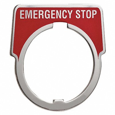 SCHNEIDER ELECTRIC 9001KN205 LegndPlate EmergencyStop Silvr/Red