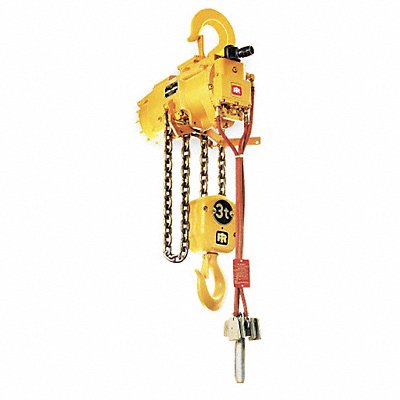 INGERSOLL RAND HL3000K2C10C6 Air Chain Hoist 6600 lb Cap. 10 ft Lft