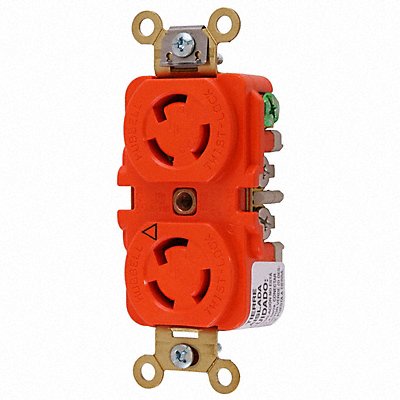 HUBBELL IG4700A DplxLockerecpt 15A Org Thrmpl L6-15R 1Gng