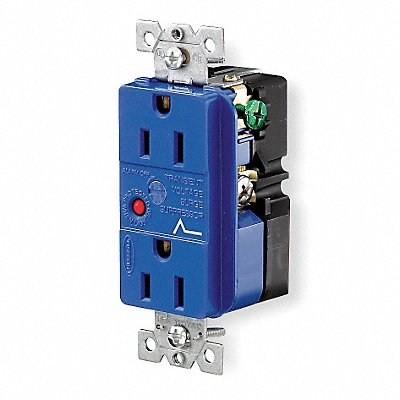 HUBBELL IG5262SA Receptacle Blue 15 A 2P3W Back 1PK
