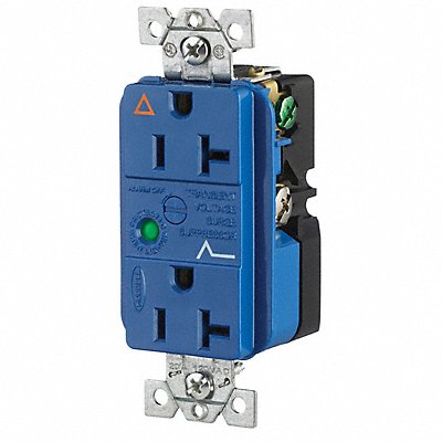HUBBELL IG5362SA Receptacle Blue 20 A 2P3W Back Side 1PK