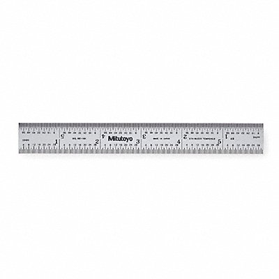 MITUTOYO 182101 Steel Rule Rigid 6x3/4 In 8/16/32/64ths