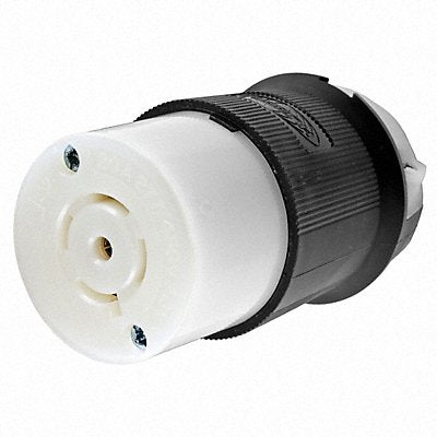 HUBBELL HBL2523 Locking Connector Strt 20 A Blk White Nyl L22-20R