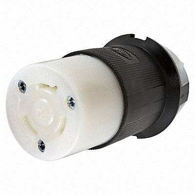 HUBBELL HBL2643 Locking Connector Strt 30 A Black White Nyl L8-30R