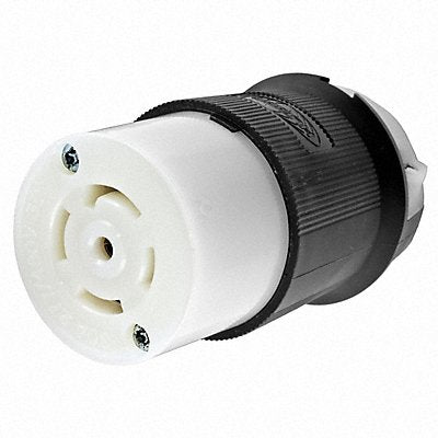 HUBBELL HBL2823 Locking Connector Strt 30 A Blk White Nyl L22-30R