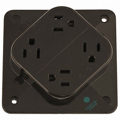 HUBBELL HBL415H Receptacle Brown 15 A 2P3W Back 1PK