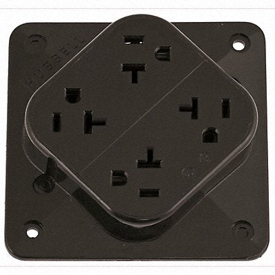 HUBBELL HBL420 Receptacle Brown 20 A 2P3W Back 1PK