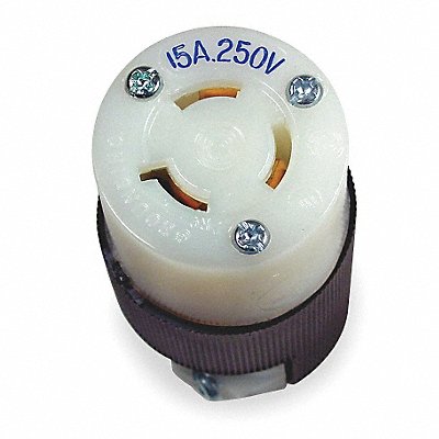 HUBBELL HBL4579C Locking Connector Strt 15 A Black White Nyl L6-15R