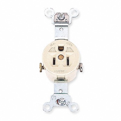 HUBBELL HBL5251I Receptacle Ivory 15 A 2P3W Side 1PK