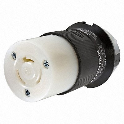 HUBBELL HBL7314C Locking Connector Strt 20 A Blk White Nyl Non-NEMA