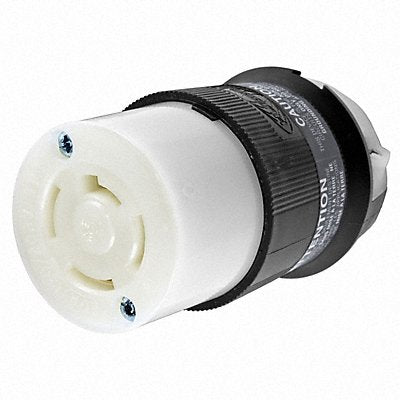 HUBBELL HBL7413C Locking Connector Strt 20 A Blk White Nyl Non-NEMA