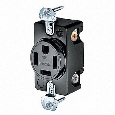 HUBBELL HBL8410 Receptacle Black 20 A 3P4W Back Side 1PK
