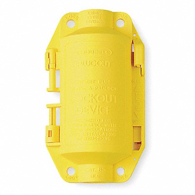 HUBBELL WIRING DEVICE-KELLEMS HLD Plug Lockout Yellow 3/8In Shackle Dia.