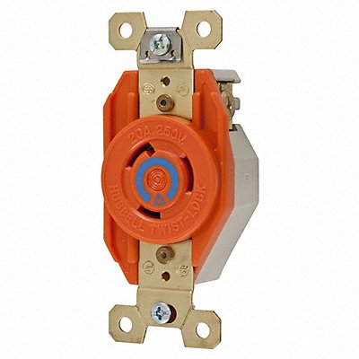 HUBBELL IG2320 Locking Receptacle 20 A Orange Nylon L6-20R 1Gng