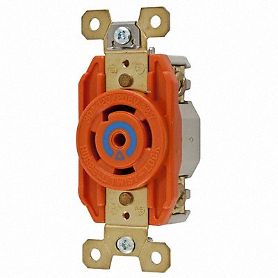 HUBBELL IG2810 Locking Receptacle 30 A Org Nylon L21-30R 1Gng