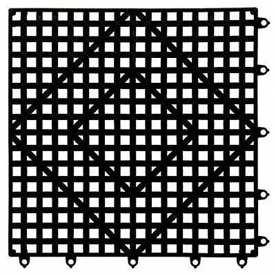 SAN JAMAR VM5280BKGR Bar Mat 12x12 in Black