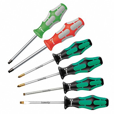 WERA 5347778001 Screwdriver Set Slotted 1/4x6 6 Pc