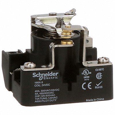 SCHNEIDER 199X3 Open Power Relay 24V DC SPDT 5Pins