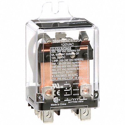 SCHNEIDER 389FXBXC1120A H8161 Enclosed Power Relay 120VAC DPDT 8Pins